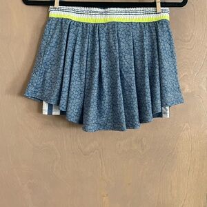 Lucky in Love Blue Geometric Tennis Skirt (short lined)